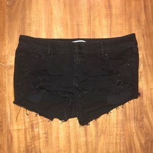 Frayed Black Shorts